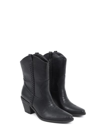 Black ankle cowboy  boots 2