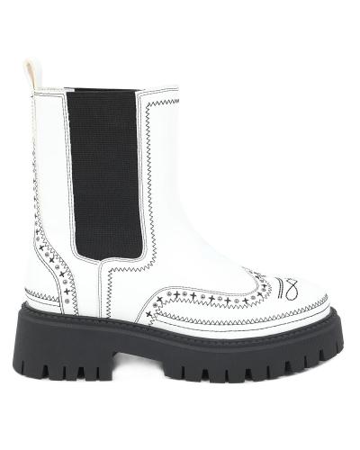 White combat boots