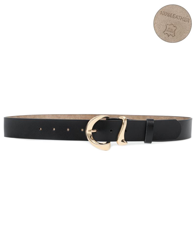 Leather black belt