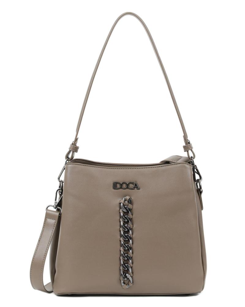 Taupe women's shoulder bag Taupe women's shoulder bag