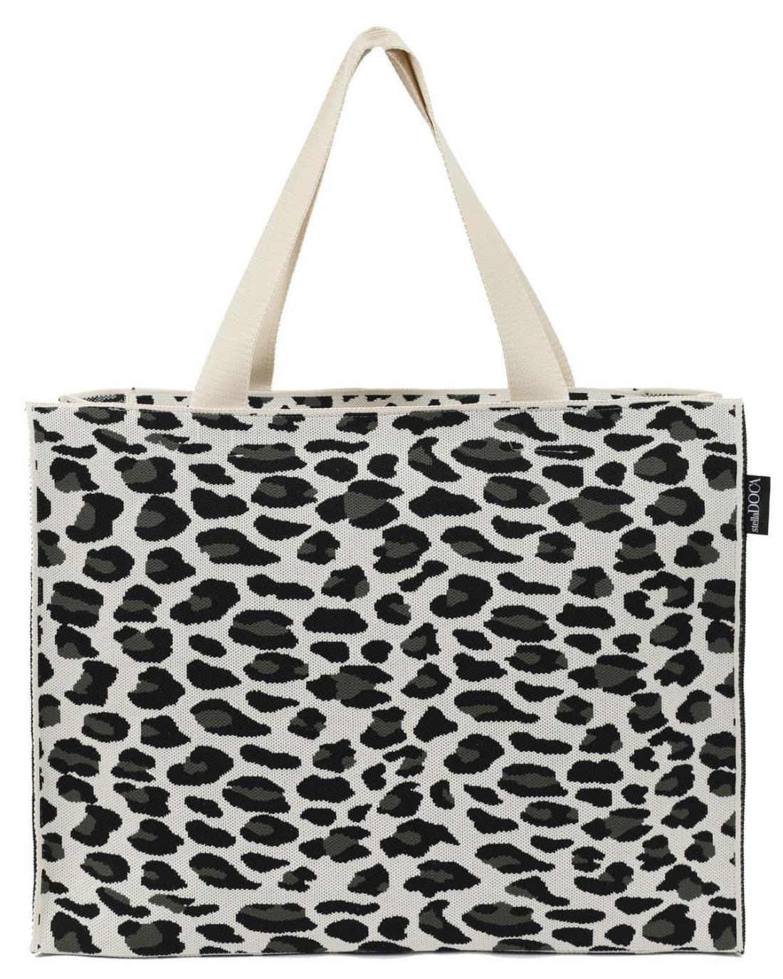 White animal print women's fabric beach bag